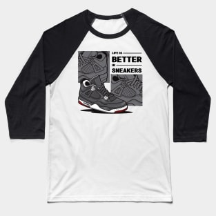 AJ 4 Retro Bred Shoes Art Baseball T-Shirt